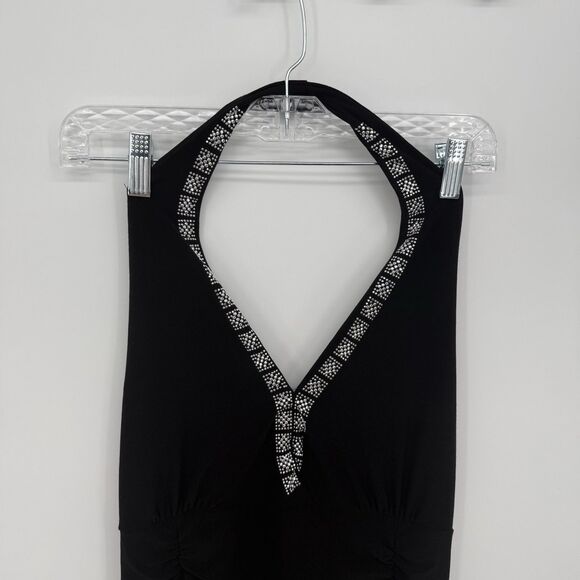 Taboo Vintage Black Y2k Halter Dress Asymmetrical Size 2XL Formal - Picture 2 of 14